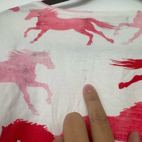 Monet Women’s Pink White Horse Fashion Casual T-Shirt Size XS - Picture 5 of 7